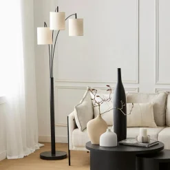 Bouclair 3 Linen Shade Floor Lamp* Floor Lamps