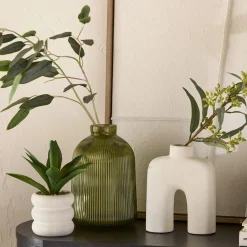 Bouclair Artificial Cast-Iron Plant in White Speckled Pot* Artificial Plants