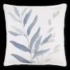 Bouclair Auriel Blue & Beige Flora Decorative Pillow* Decorative Throw Pillows