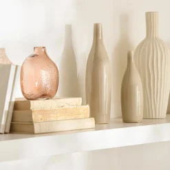 Bouclair Beige Ceramic Vase* Modern Decorative Vases|Home Decorative Items & Objects