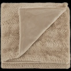 Bouclair Beige Ellyn Faux Fur Throw* Decorative Throws & Blankets