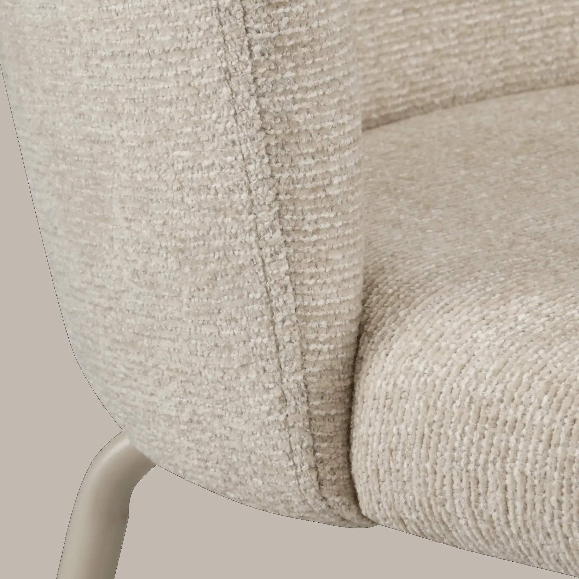 Bouclair Beige Fabric and Metal Dining Chair* Furniture Accessories|Dining Chairs