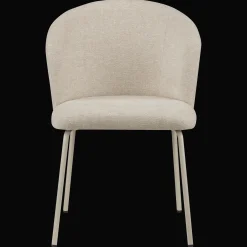 Bouclair Beige Fabric and Metal Dining Chair* Furniture Accessories|Dining Chairs