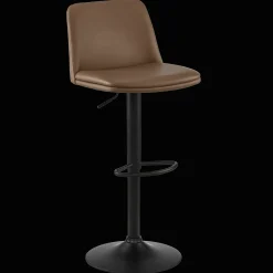 Bouclair Beige Faux Leather and Metal Bar Stool* Furniture Accessories|Bar & Counter Stools
