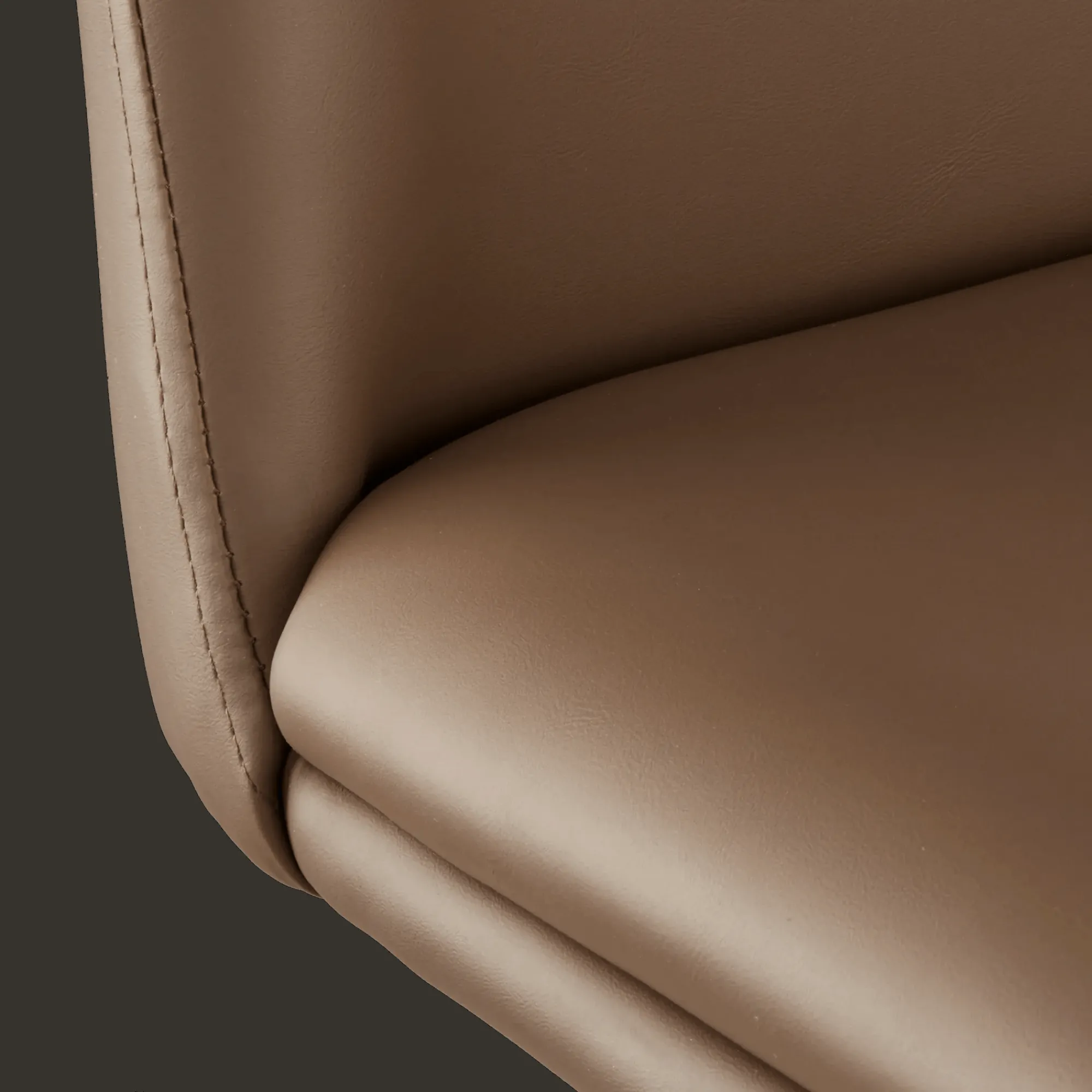 Bouclair Beige Faux Leather and Metal Bar Stool* Furniture Accessories|Bar & Counter Stools