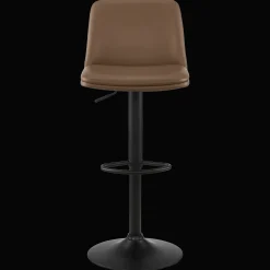 Bouclair Beige Faux Leather and Metal Bar Stool* Furniture Accessories|Bar & Counter Stools