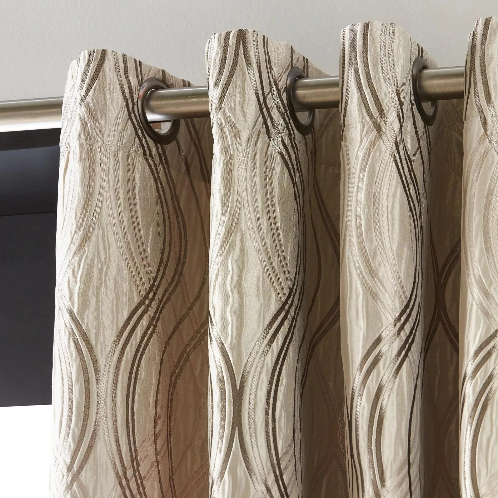 Bouclair Beige Prato Panel Curtain* Sheer Curtains & Window Sheer Panels|Room Darkening & Light Filtering Curtains