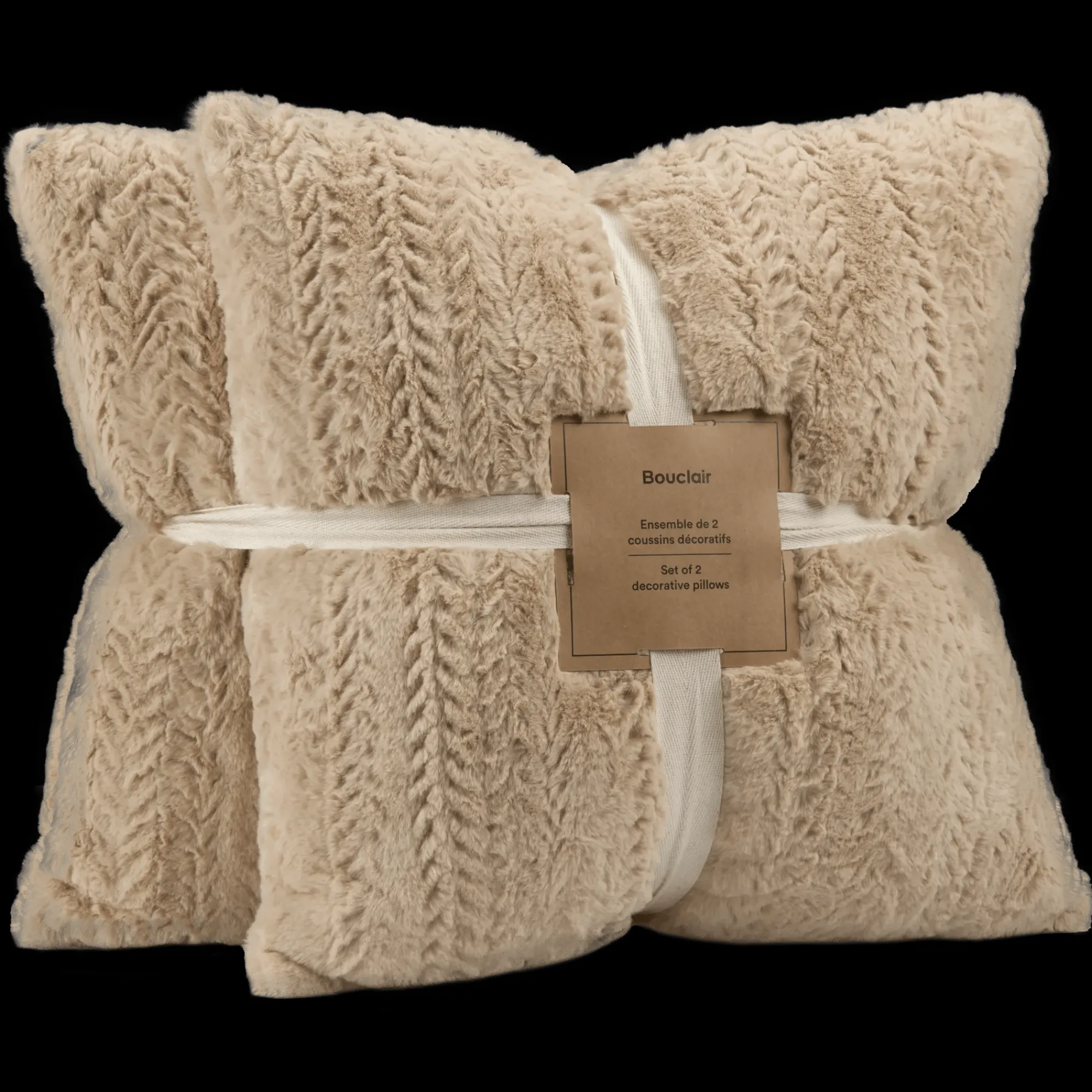 Bouclair Beige Set of 2 Ellyn Decorative Pillow* Decorative Throw Pillows