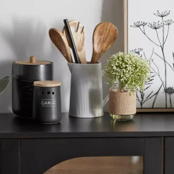 Bouclair Black Ceramic Garlic Container* Dinnerware|Kitchen & Dining Accessories