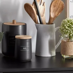 Bouclair Black Ceramic Garlic Container* Dinnerware|Kitchen & Dining Accessories