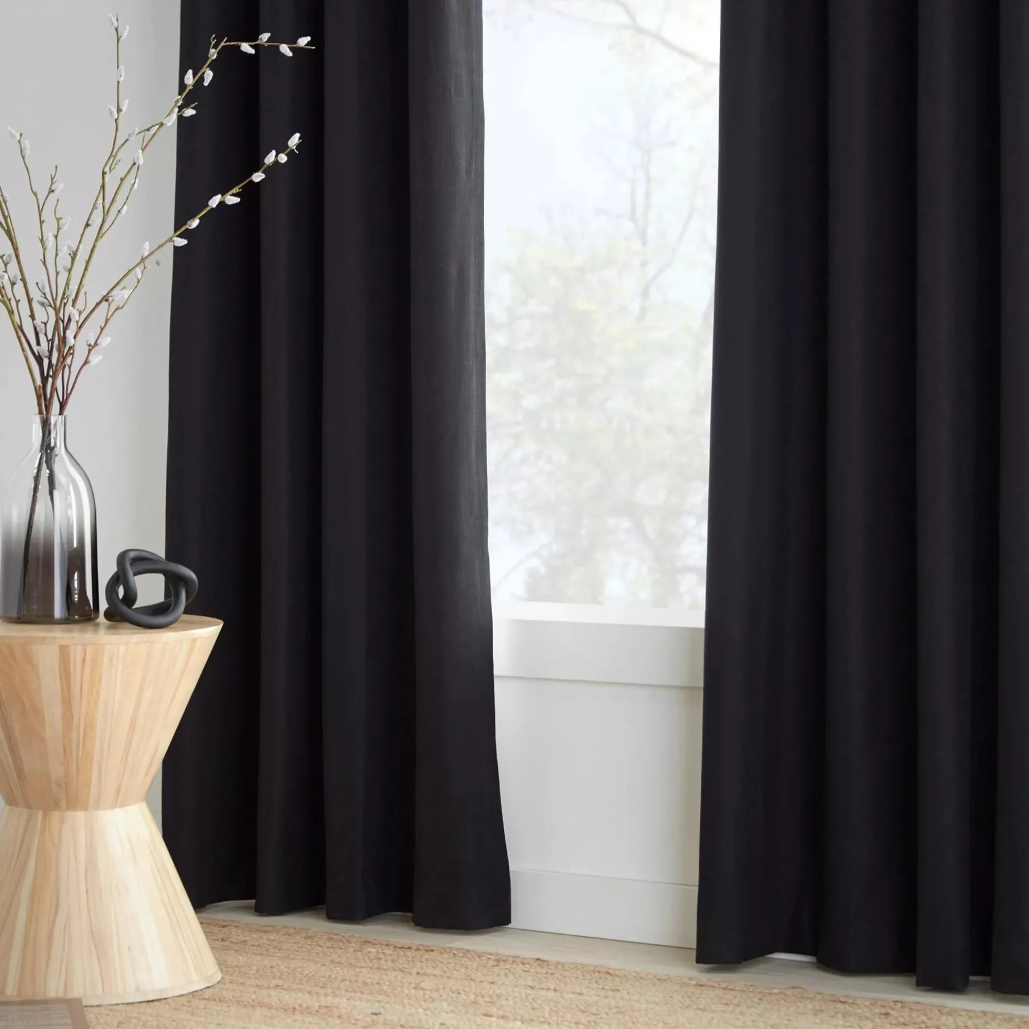 Bouclair Black Chita Blackout Curtain* Sheer Curtains & Window Sheer Panels|Blackout Window Curtains