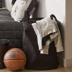 Bouclair Black Corduroy Hamper* Junior Decorative Accessories