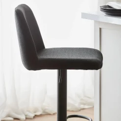 Bouclair Black Fabric and Metal Adjustable Bar Stool* Furniture Accessories|Bar & Counter Stools