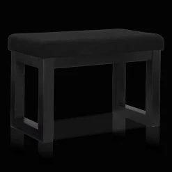 Bouclair Black Fabric and Wood Bench* Entryway Benches Ottomans And Poufs|Ottomans & Benches