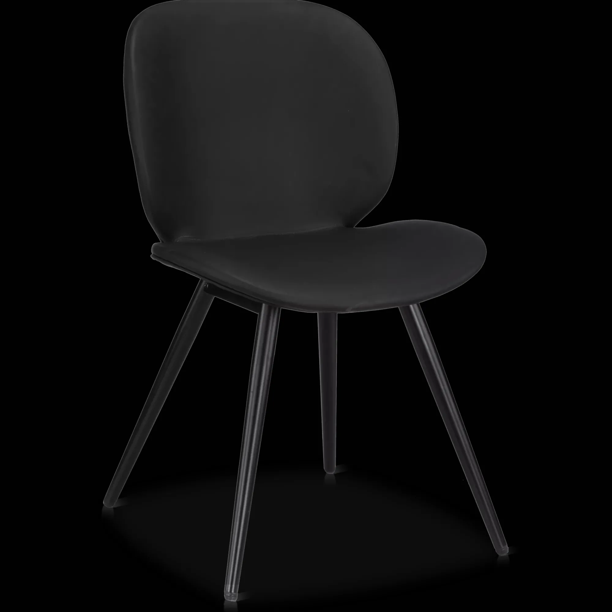 Bouclair Black Faux Leather and Black Metal Chair* Furniture Accessories|Dining Chairs