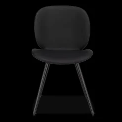 Bouclair Black Faux Leather and Black Metal Chair* Furniture Accessories|Dining Chairs