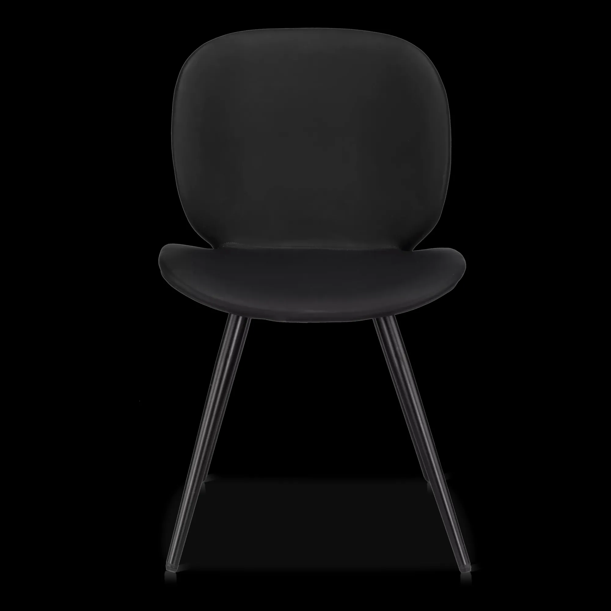 Bouclair Black Faux Leather and Black Metal Chair* Furniture Accessories|Dining Chairs