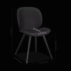Bouclair Black Faux Leather and Black Metal Chair* Furniture Accessories|Dining Chairs