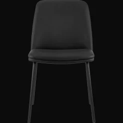 Bouclair Black Faux Leather and Metal Dining Chair* Furniture Accessories|Dining Chairs