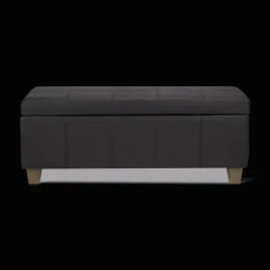 Bouclair Black Faux Leather Storage Bench* Entryway Benches Ottomans And Poufs|Ottomans & Benches