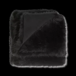 Bouclair Black Logan Faux Fur Throw* Decorative Throws & Blankets