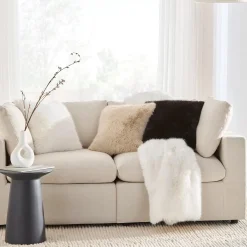 Bouclair Black Logan Faux Fur Throw* Decorative Throws & Blankets