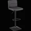 Bouclair Black Matte Faux Leather and Metal Adjustable Bar Stool* Furniture Accessories|Bar & Counter Stools