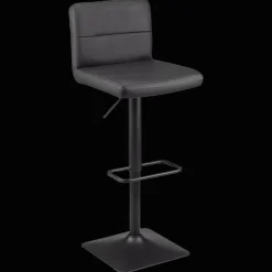 Bouclair Black Matte Faux Leather and Metal Adjustable Bar Stool* Furniture Accessories|Bar & Counter Stools