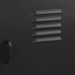 Bouclair Black Metal Locker Side Table* Junior Bedroom Furniture