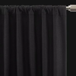 Bouclair Black Ortega Blackout Back-Tab Curtain* Sheer Curtains & Window Sheer Panels|Blackout Window Curtains