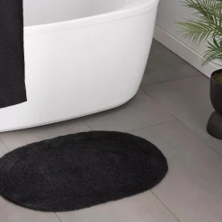 Bouclair Black Oval Tufted Bath Mat* Bath Mats