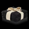 Bouclair Black Set of 6 Large Washcloths* Bath Towels