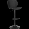 Bouclair Black Textured Faux Leather & Metal Adjustable Bar Stool* Furniture Accessories|Bar & Counter Stools