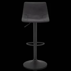 Bouclair Black Textured Faux Leather & Metal Adjustable Bar Stool* Furniture Accessories|Bar & Counter Stools