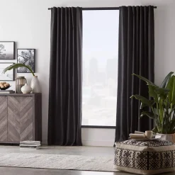 Bouclair Black Vence Blackout Curtain with Hidden Back Tab* Sheer Curtains & Window Sheer Panels|Blackout Window Curtains