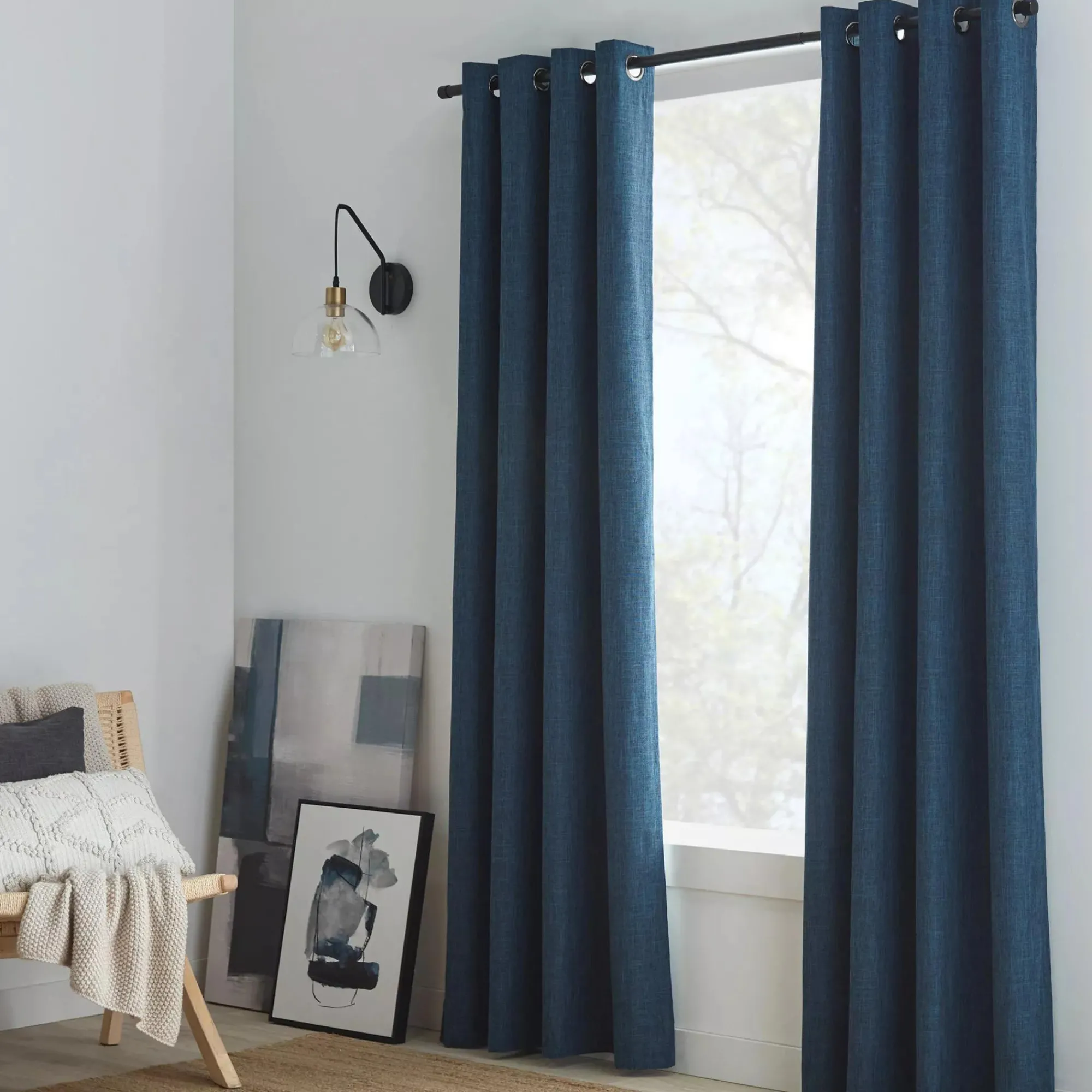Bouclair Blue Chita Blackout Curtain* Sheer Curtains & Window Sheer Panels|Blackout Window Curtains