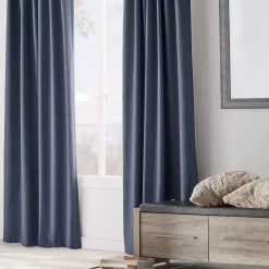 Bouclair Blue Vence Blackout Curtain with Hidden Back Tab* Sheer Curtains & Window Sheer Panels|Blackout Window Curtains