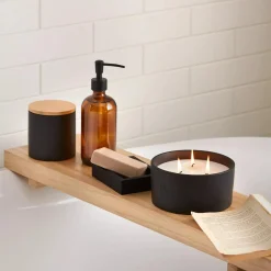 Bouclair Green Tea Candle with Wooden Lid* Candles & Candle Stick Holders