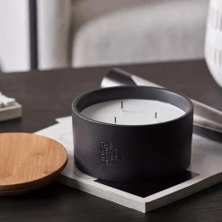 Bouclair Green Tea Candle with Wooden Lid* Candles & Candle Stick Holders