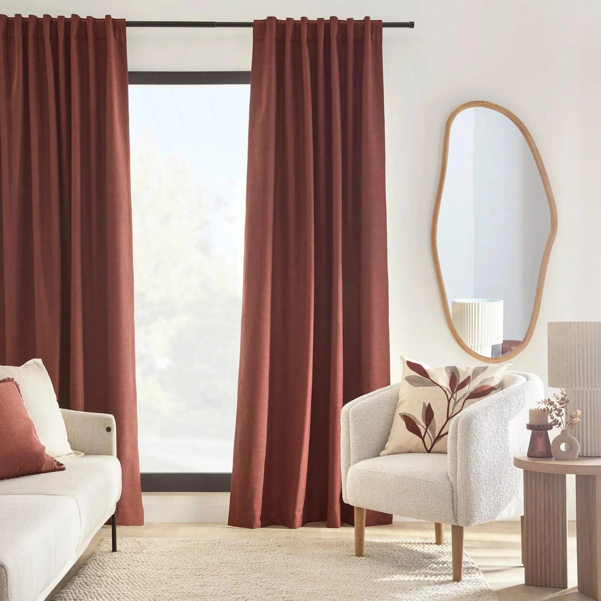 Bouclair Brick Taha Rod Pocket Back Tab Blackout Curtain* Sheer Curtains & Window Sheer Panels|Blackout Window Curtains