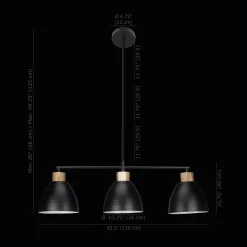 Bouclair 3-Bulb Metal and Wood Ceiling Lamp* Ceiling Lamps