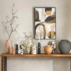 Bouclair Ceramic Red Vase with Handles* Home Decorative Items & Objects