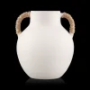 Bouclair Ceramic Table Vase with Rope on Handles* Modern Decorative Vases|Home Decorative Items & Objects