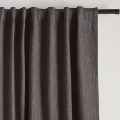 Bouclair Charcoal Chita Back Tab Blackout Curtain* Sheer Curtains & Window Sheer Panels|Blackout Window Curtains