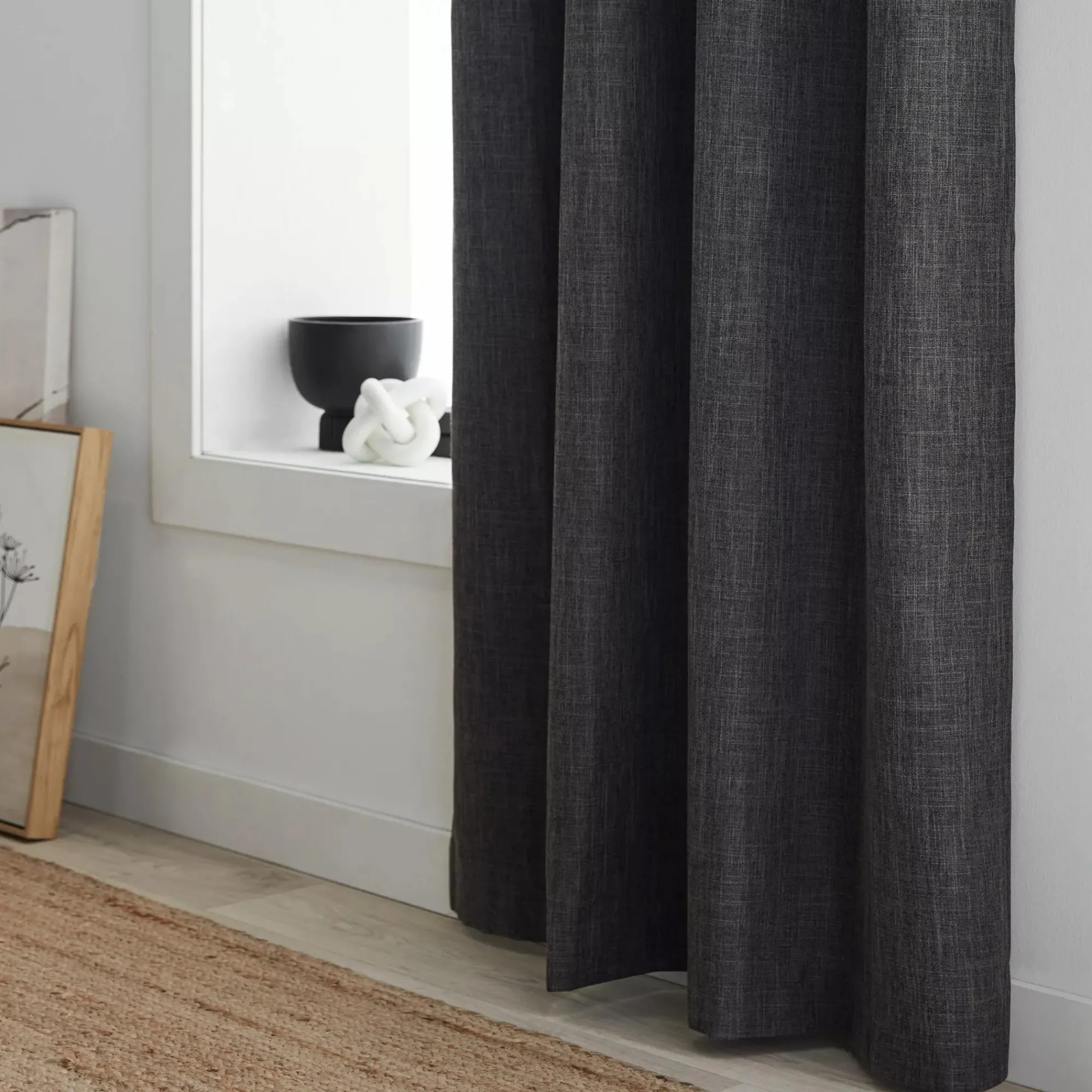 Bouclair Charcoal Chita Blackout Curtain* Sheer Curtains & Window Sheer Panels|Blackout Window Curtains