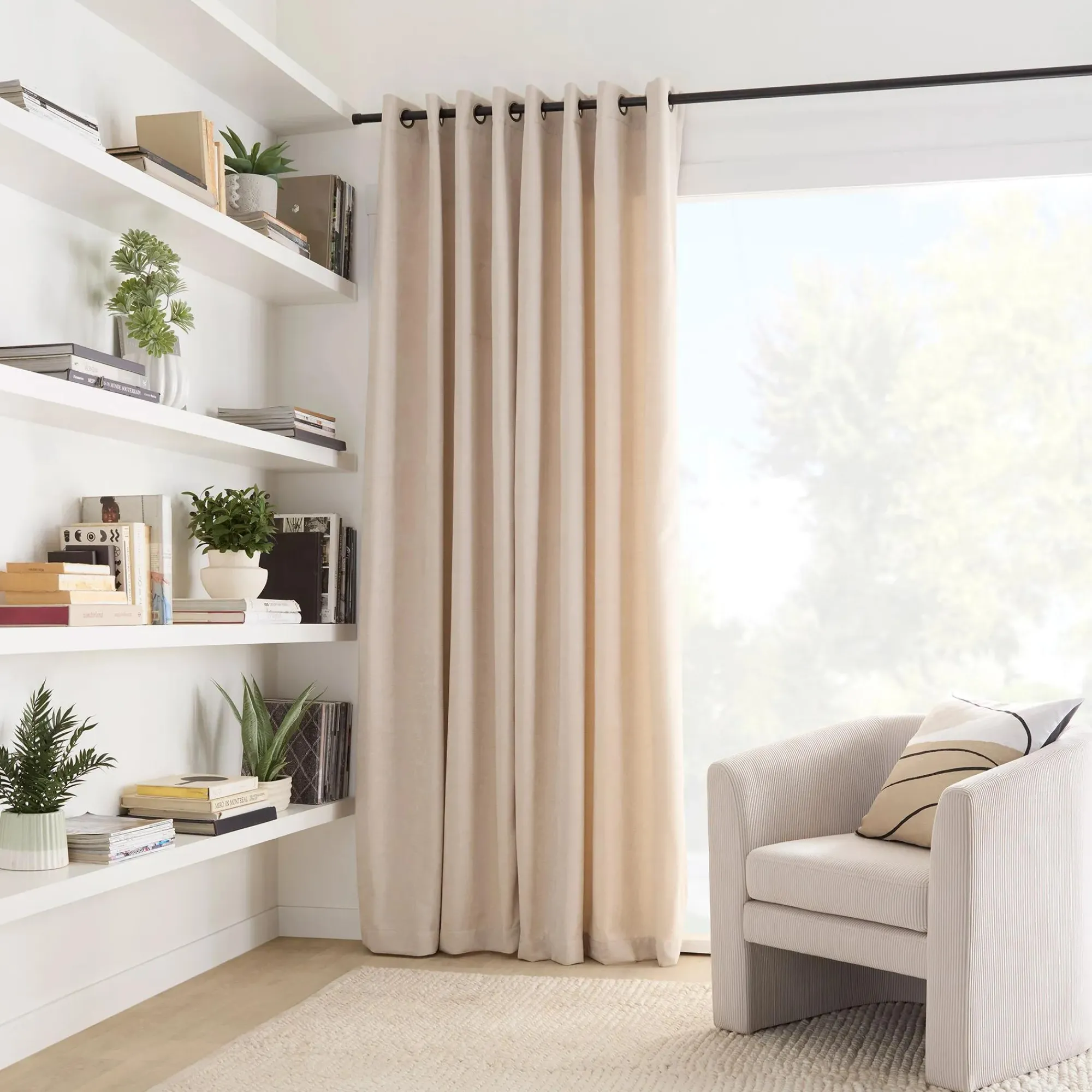 Bouclair Charcoal Emile Panel Curtain* Sheer Curtains & Window Sheer Panels|Room Darkening & Light Filtering Curtains