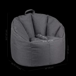 Bouclair Dark Grey Canvas Bean Bag* Junior Bedroom Furniture