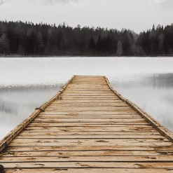 Bouclair Dock with Mountain View Printed Canvas* Printed & Photography Wall Art Canvases