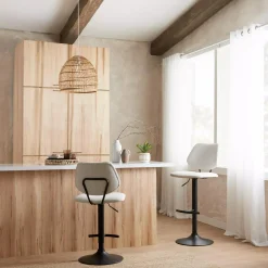 Bouclair Fabric and Metal Adjustable Counter Stool* Furniture Accessories|Bar & Counter Stools