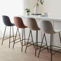 Bouclair Fabric and Metal Bar Stool* Furniture Accessories|Bar & Counter Stools